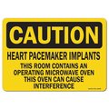 Signmission OSHA Caution Decal, Heart Pacemaker, 18in X 12in Decal, 12" W, 18" L, Landscape, Heart Pacemaker OS-CS-D-1218-L-19186